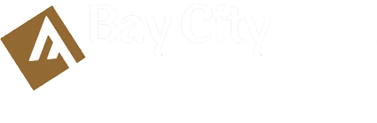Bay City Supplies & Manufacturing LLC horizontal logo with white text